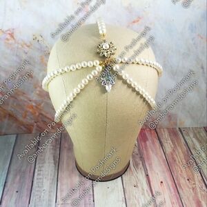 Handmade Pearl Bridal Headpiece Made w/ Vintage Pearl Beads